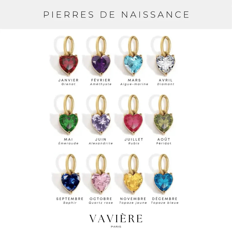 HEART SHAPED BIRTHSTONE NECKLACE