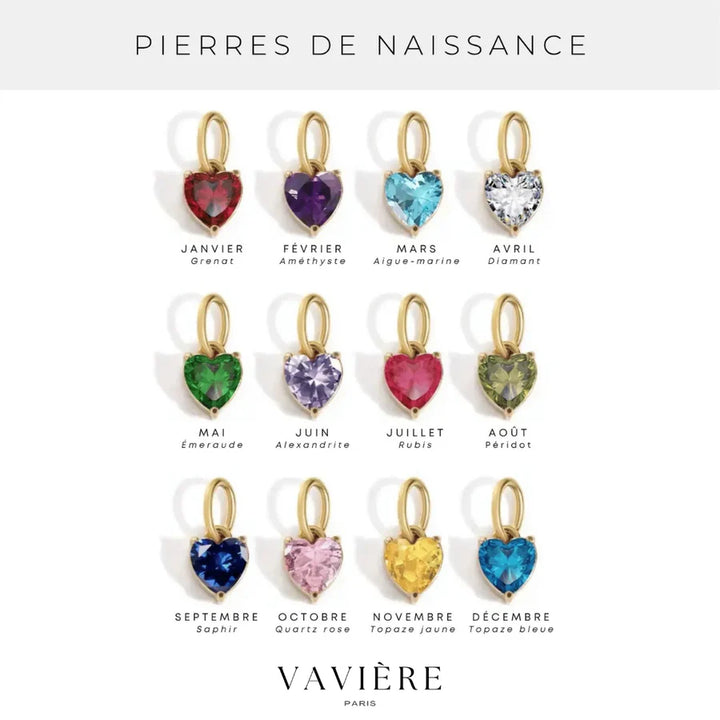 HEART SHAPED BIRTHSTONE NECKLACE