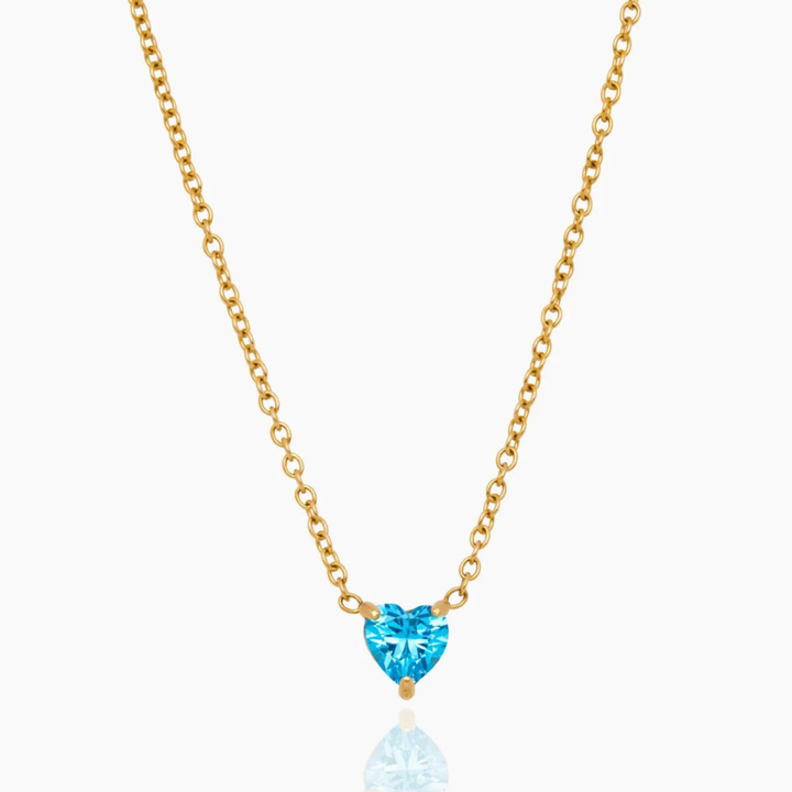 HEART SHAPED BIRTHSTONE NECKLACE