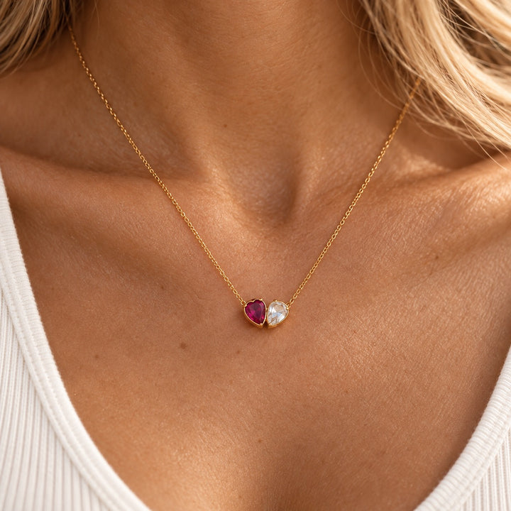 DUO BIRTHSTONE NECKLACE