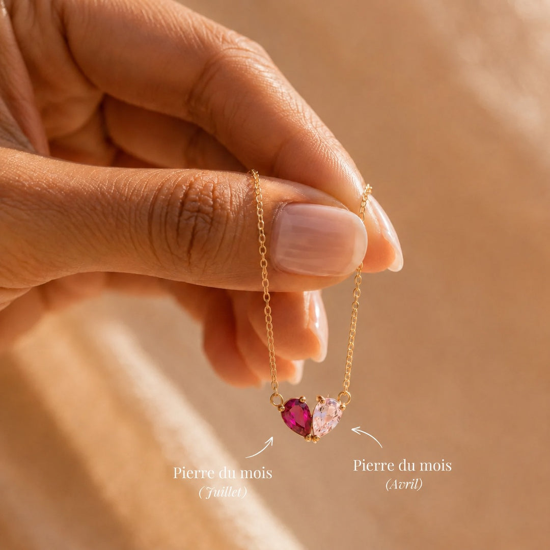 DUO BIRTHSTONE NECKLACE
