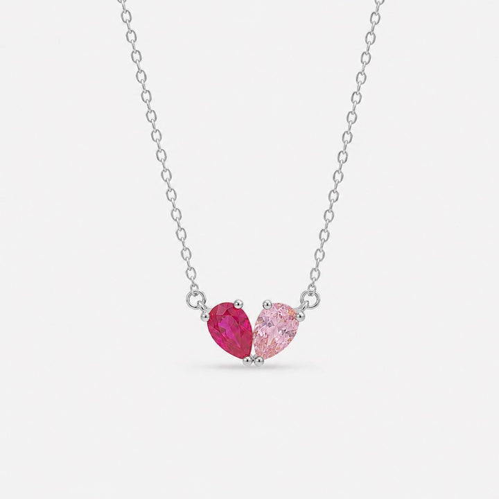 DUO BIRTHSTONE NECKLACE
