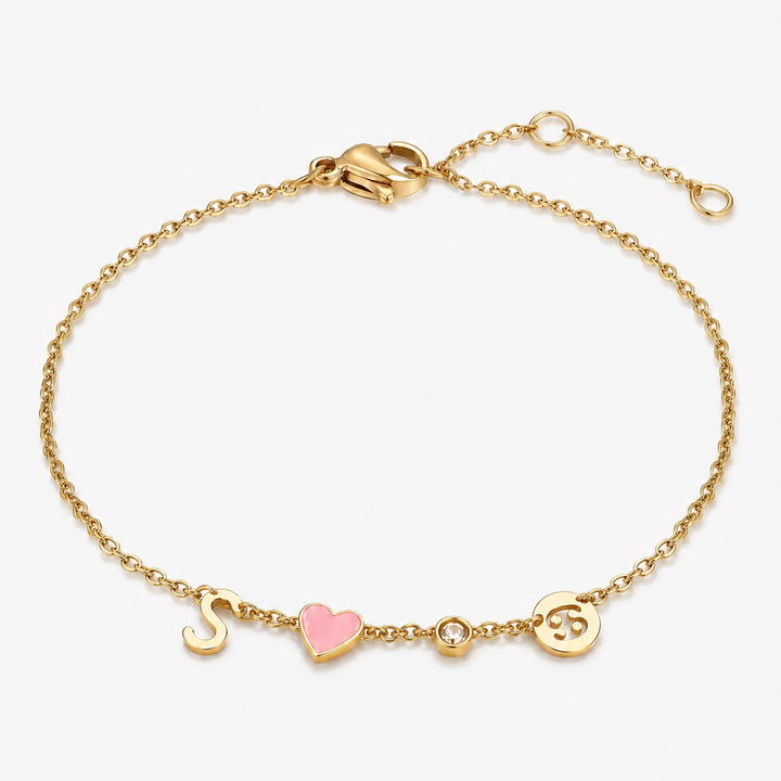 HEART-SHAPED BRACELET WITH INITIAL