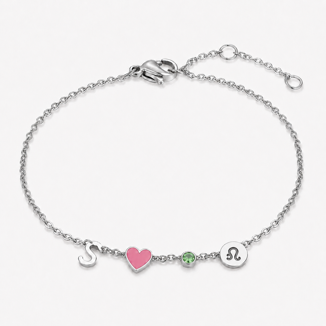 HEART-SHAPED BRACELET WITH INITIAL