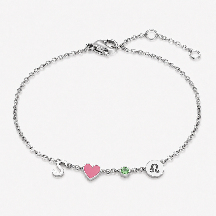 HEART-SHAPED BRACELET WITH INITIAL