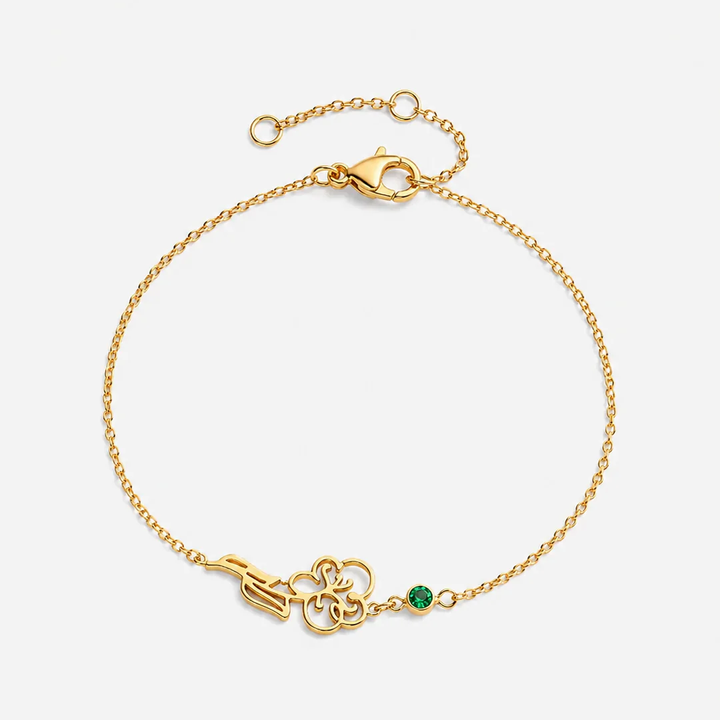 FLOWER AND BIRTHSTONE BRACELET