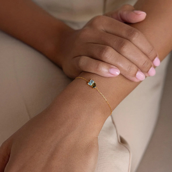 BRACELET DUO ÉTERNEL AVEC PIERRES DE NAISSANCE