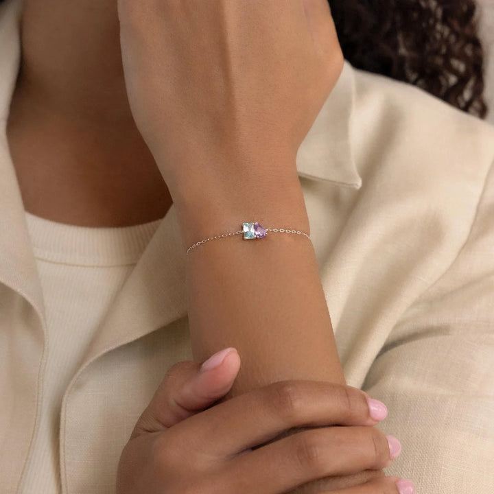BRACELET DUO ÉTERNEL AVEC PIERRES DE NAISSANCE