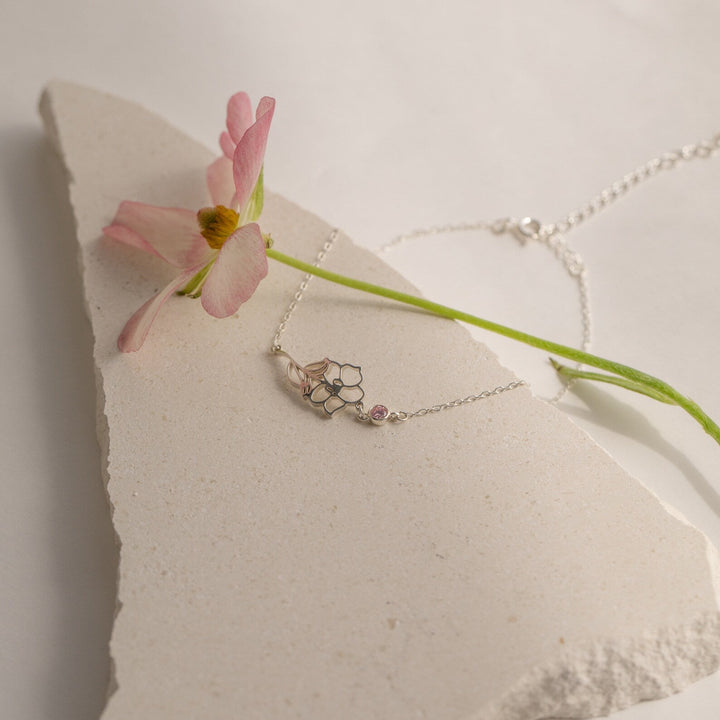 FLOWER AND BIRTHSTONE BRACELET