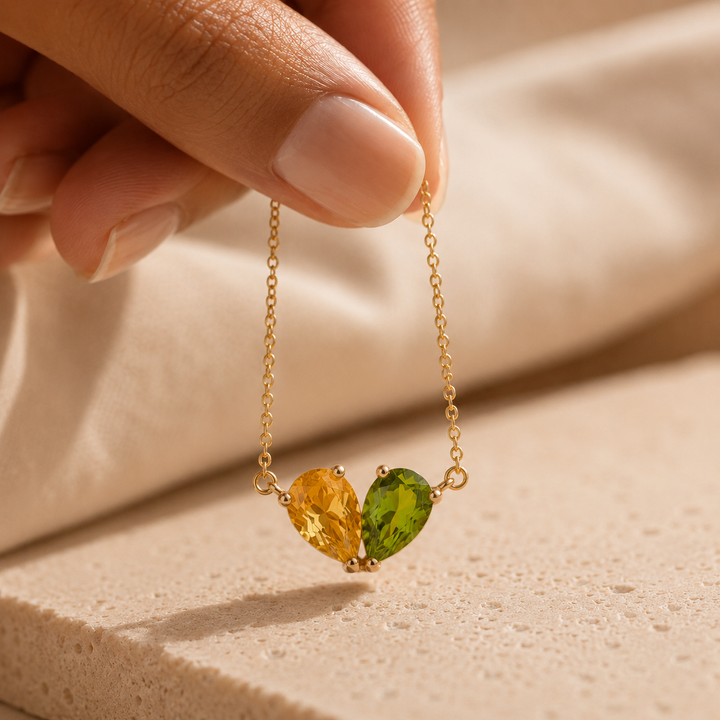 DUO BIRTHSTONE NECKLACE